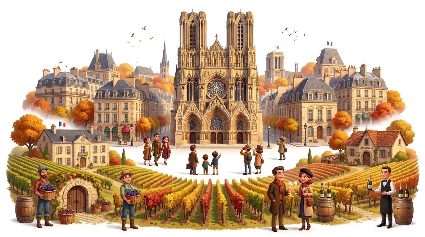 Reims Cathedral and Champagne tasting private round trip from Paris